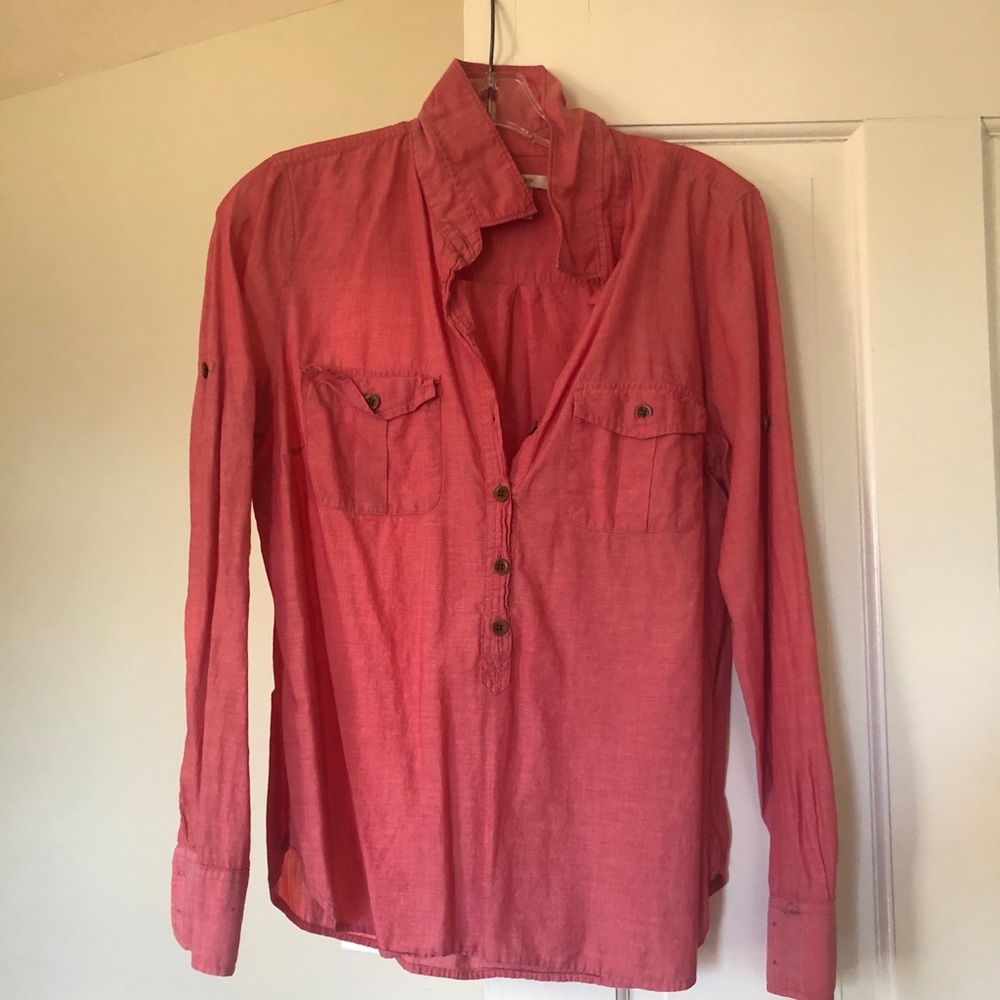 J. Crew Three Quarter Button Down Blouse